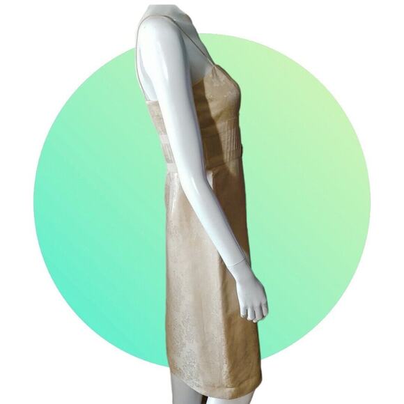 ANN TAYLOR Dress Gold & Lace Slip Party Event Sheath Dress WOMENS Sz 2 NWT $168 - Picture 3 of 9